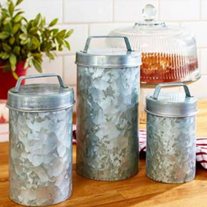 3 GALVANIZED TIN HOLDER: click to enlarge